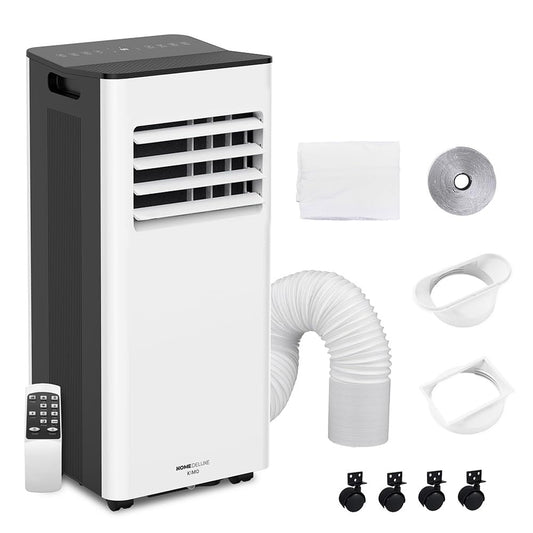 Mobile Klimaanlage 9000 BTU mit Abluftschlauch | 3-in-1 Mobiles Klimagerät | Leiser Betrieb | Digitaldisplay, App und Fernbedienung | Fenster-Installationsset | Timerfunktion | Für Räume bis 30 m²
