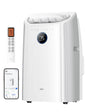 DREO 12000 BTU Mobiles Klimagerät (3-in-1 Kühlen/Ventilieren/Entfeuchten), leise für Schlafzimmer/Büro, Steuerung per App/Sprachbefehl/Fernbedienung, drainagefrei, Fenster-Set, 3,2 L/h, AC516S